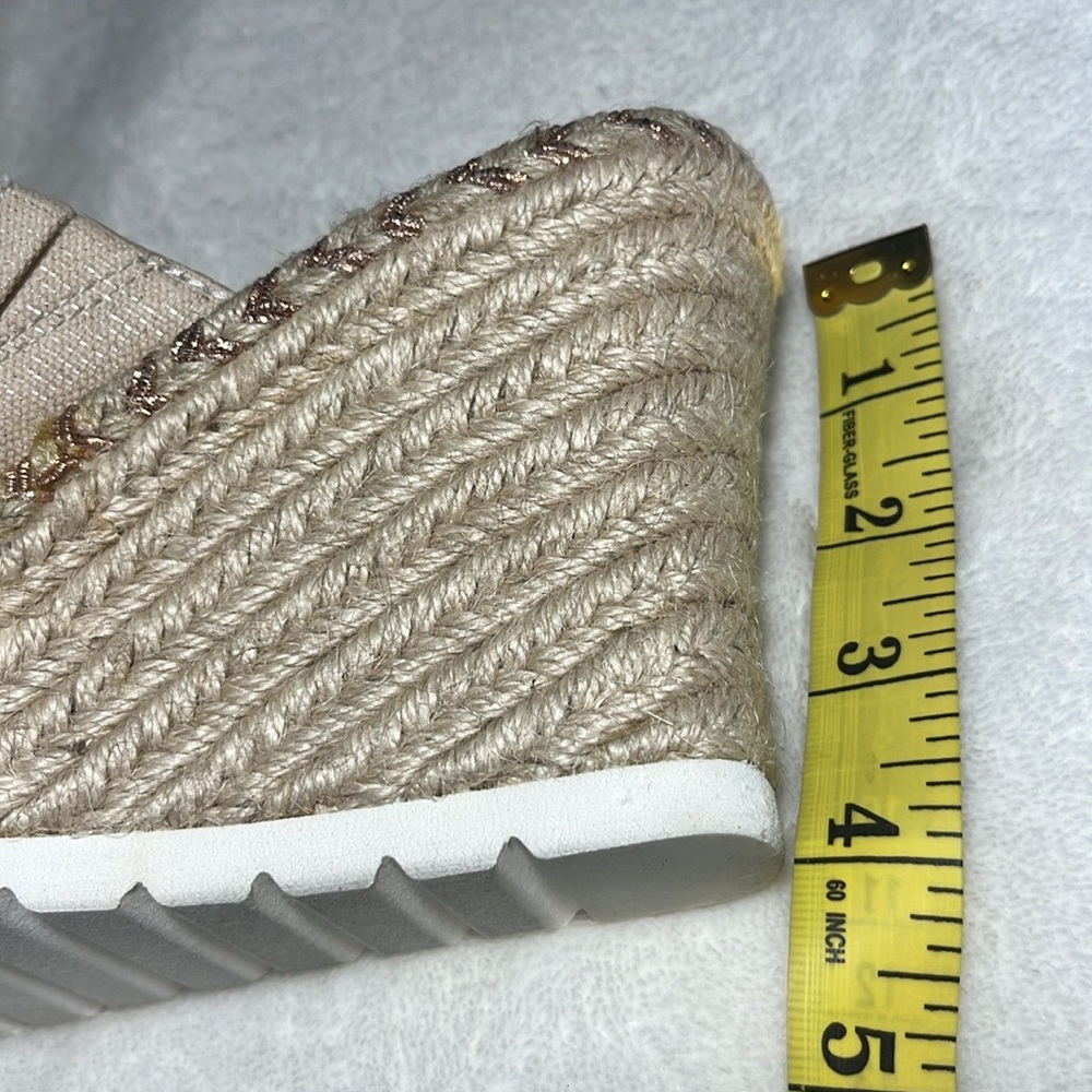 Toms Women's Beige Espadrille‎ Wedge Sandals Sz 7 - Picture 7 of 8